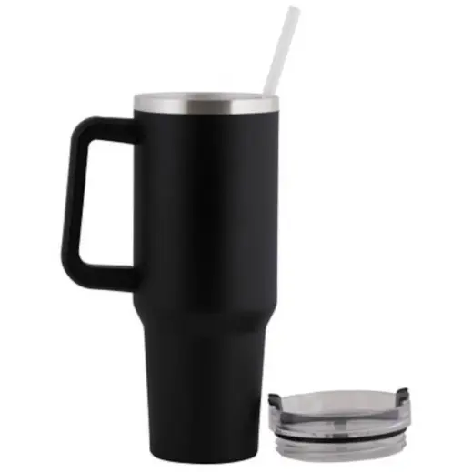 1200ml Hardy Travel Tumbler Black Open Image